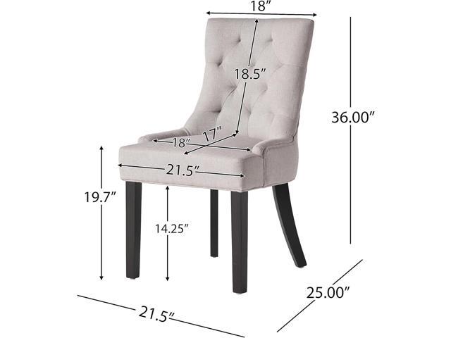 Christopher Knight Home Hayden Fabric Dining Chairs, 2-Pcs Set,Polyester, Light Grey