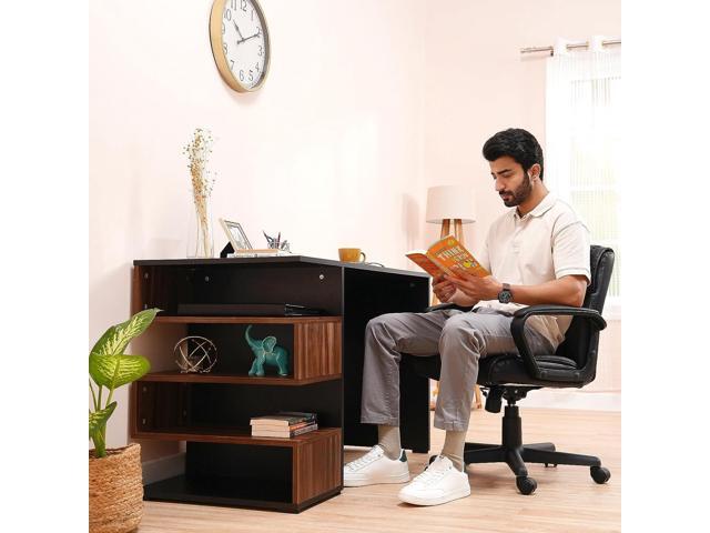 Basics Padded Office Desk Chair with Armrests, Adjustable Height/Tilt, 360-Degree Swivel, 275 Pound Capacity, 24 x 24.2 x 34.8 Inches, Black