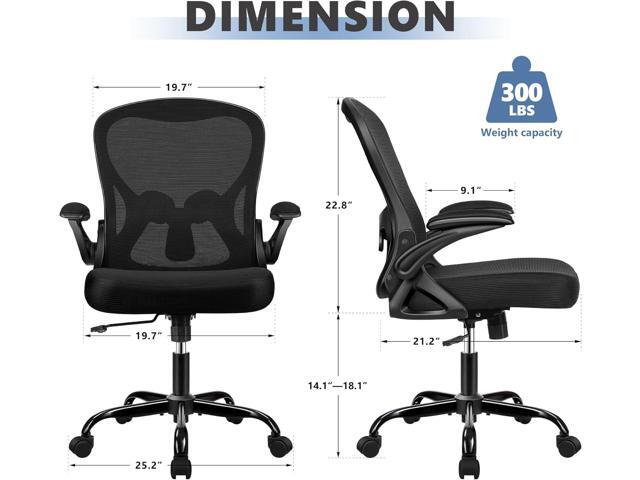 Winrise Office Chair Desk Chair, Ergonomic Mesh Computer Chair Home Office Desk Chairs, Swivel Task Chair Mid Back Breathable Rolling Chair with...