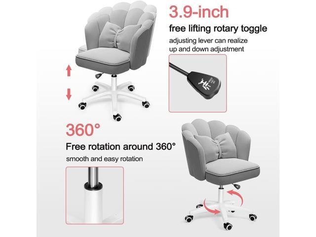 Office Chair Cute Petal Desk Chair, Modern Fabric Home Butterfly Chairs Height Adjustable Chair Makeup Chairs Computer Chairs