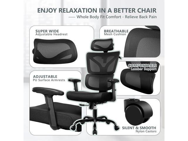 Winrise Office Chair Ergonomic Desk Chair, High Back Gaming Chair, Big and Tall Reclining Chair Comfy Home Office Desk Chair Lumbar Support...