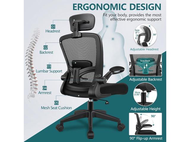 FelixKing Office Chair, Desk Chair with Adjustable Lumbar Support, Ergonomic Computer Chair with High Back and Armrest, Adjustable Height Gaming...