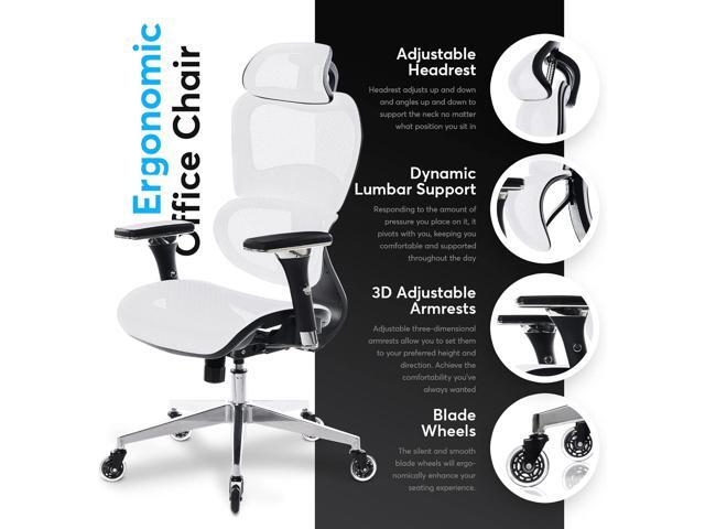 Oline ErgoPro Ergonomic Office Chair - Rolling Desk Chair with 4D Adjustable Armrest, 3D Lumbar Support and Blade Wheels - Mesh Computer Chair,...