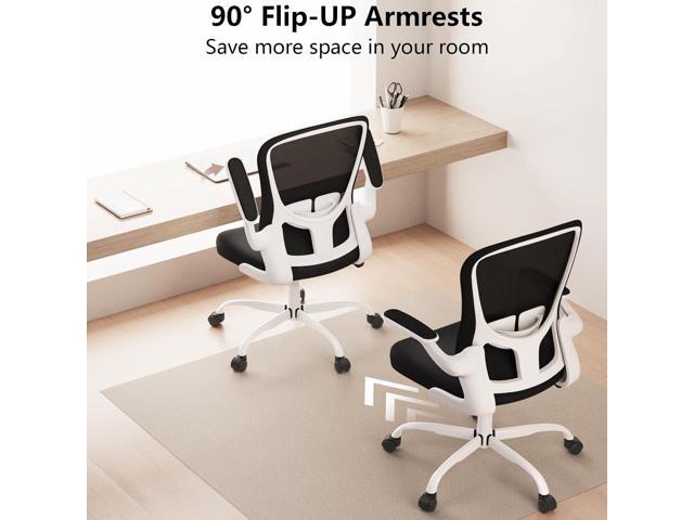 Ergonomic Office Chair, Comfort Swivel Home Office Task Chair, Breathable Mesh Desk Chair, Lumbar Support Computer Chair with Flip-up Arms and...