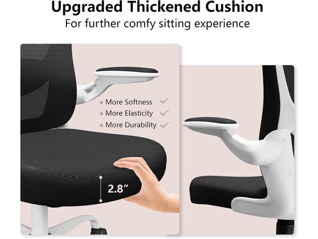 Ergonomic Office Chair, Comfort Swivel Home Office Task Chair, Breathable Mesh Desk Chair, Lumbar Support Computer Chair with Flip-up Arms and...