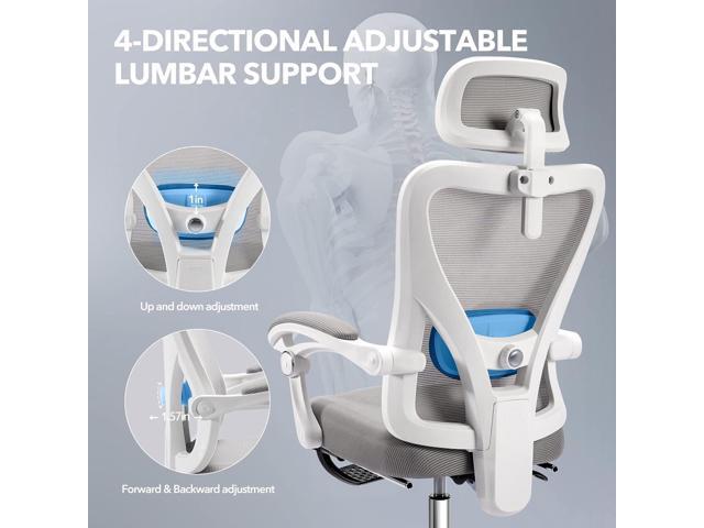 ACCHAR Ergonomic Office Chair, Reclining Mesh Chair, Computer Desk Chair, Swivel Rolling Home Task Chair with Padded Armrests, Adjustable Lumbar...