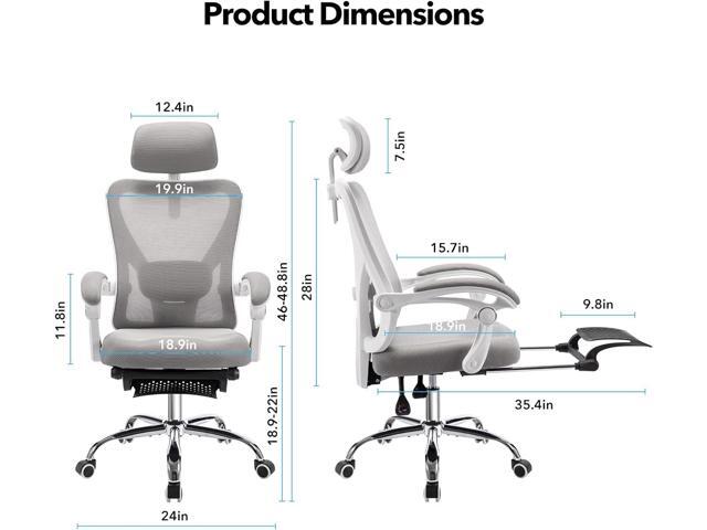 ACCHAR Ergonomic Office Chair, Reclining Mesh Chair, Computer Desk Chair, Swivel Rolling Home Task Chair with Padded Armrests, Adjustable Lumbar...