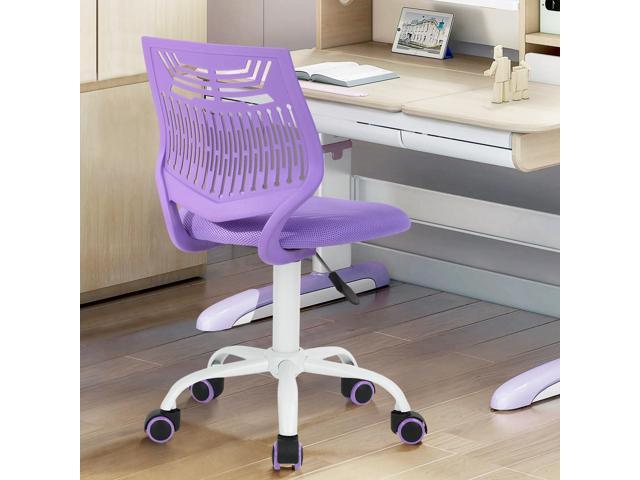 Desk Chair, Armless Home Office Task Chair with Mesh Padded Cushion, Swivel Study Computer Chair with Rolling Wheels for Children Kids Teens...