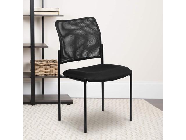 Flash Furniture Jana Comfort Black Mesh Stackable Steel Side Chair