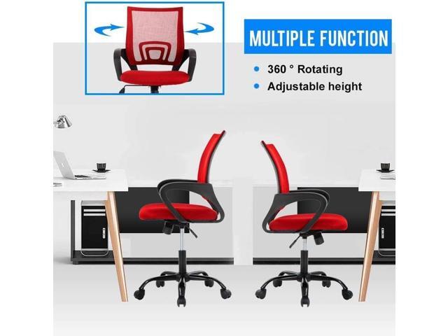 Meet Perfect Mid-Back Desk Office Chair, Ergonomic Modern Computer Chair with Lumbar Support and Armrest, Adjustable Executive Task Chair for Home,...