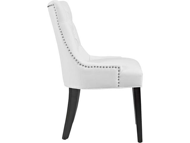 Modway MO- Regent Modern Tufted Faux Leather Upholstered with Nailhead Trim, Dining Chair, White