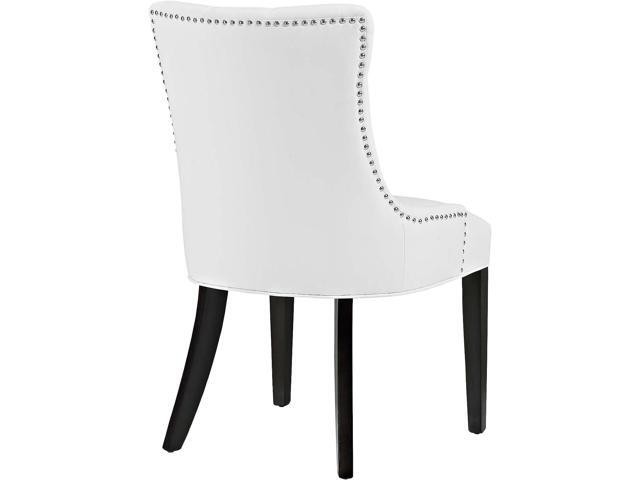 Modway MO- Regent Modern Tufted Faux Leather Upholstered with Nailhead Trim, Dining Chair, White