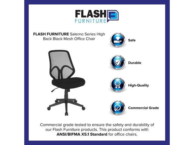 Flash Furniture Salerno Series High Back Black Mesh Office Chair