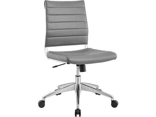 Modway Jive Ribbed Armless Mid Back Swivel Conference Chair In Gray