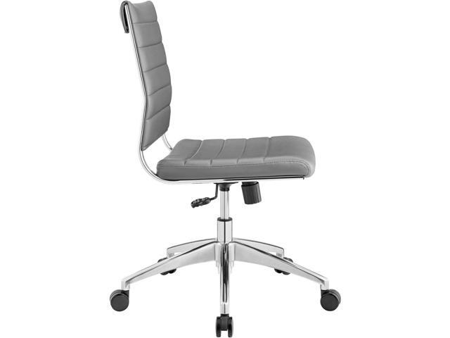 Modway Jive Ribbed Armless Mid Back Swivel Conference Chair In Gray