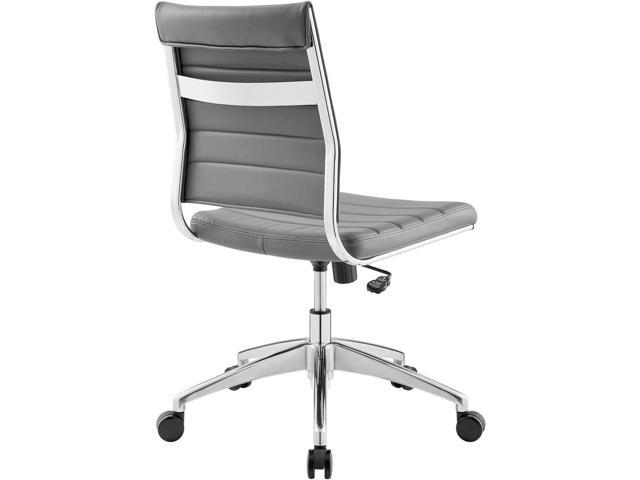 Modway Jive Ribbed Armless Mid Back Swivel Conference Chair In Gray