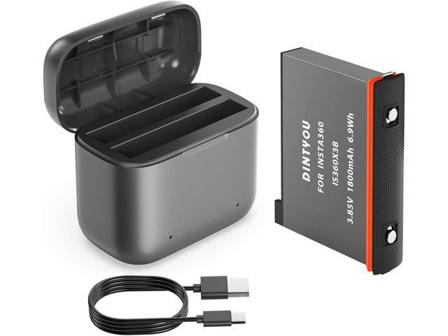 Fast Battery Charger for Insta360 X3, Quick Portable 2 Channel Battery Charging Station with One insta360 x3 Battery 1800mAh High Capacity Electric...