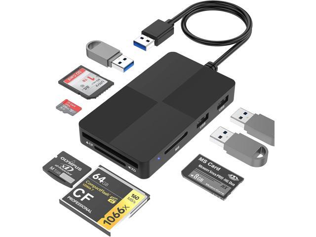 USB 3.0 Multi Card Reader, 8 IN 1 SD Card Reader Hub Adapter for SD/TF/CF/XD/MS/Micro SD/USB 3.0, Read 8 Ports Simultaneous for SDXC SDHC CFI Micro...