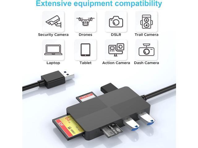 USB 3.0 Multi Card Reader, 8 IN 1 SD Card Reader Hub Adapter for SD/TF/CF/XD/MS/Micro SD/USB 3.0, Read 8 Ports Simultaneous for SDXC SDHC CFI Micro...