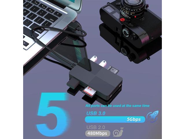 USB 3.0 Multi Card Reader, 8 IN 1 SD Card Reader Hub Adapter for SD/TF/CF/XD/MS/Micro SD/USB 3.0, Read 8 Ports Simultaneous for SDXC SDHC CFI Micro...