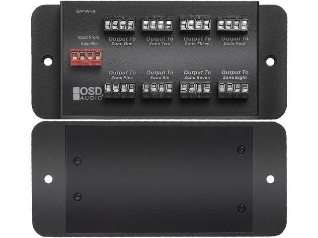 SPW8 Whole House Audio 8-Zone Speaker Distribution Panel Single Audio Input 300W Per Channel - OSD Audio