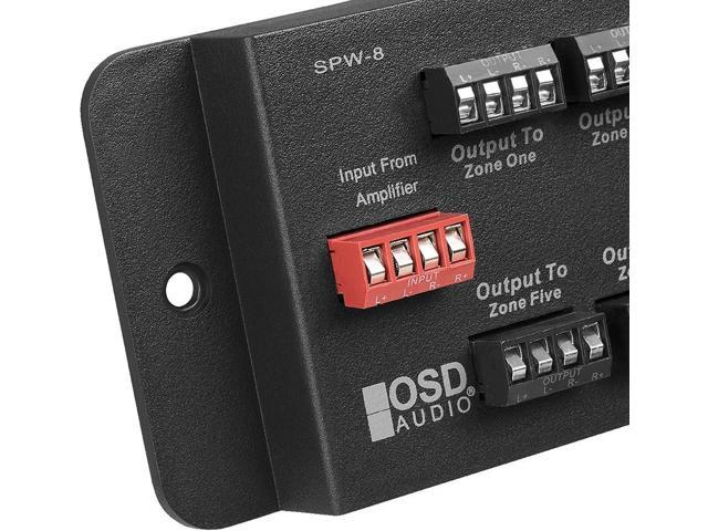 SPW8 Whole House Audio 8-Zone Speaker Distribution Panel Single Audio Input 300W Per Channel - OSD Audio