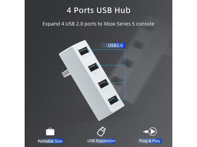 Mcbazel 4 Ports USB Hub 2.0 for Xbox Series S, Portable High Speed USB Hub Splitter Expansion Adapter Accessories Compatible with Xbox Series S...