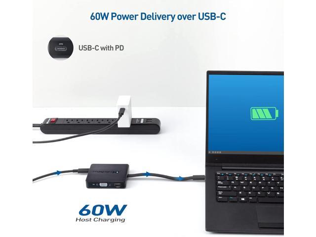 Cable Matters USB C Hub with HDMI, DisplayPort, VGA, USB 2.0, Fast Ethernet, 60W Charging - Thunderbolt 4 / USB4 / Thunderbolt 3 Port Compatible...