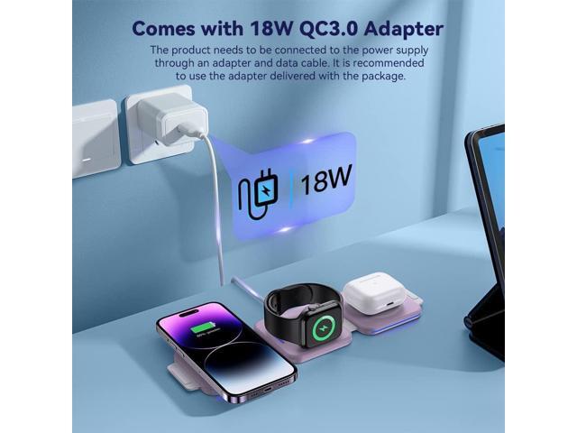 MURPISO 3 in 1 Magnetic Foldable Wireless Charger,Wireless Charging Station for Travel,Wireless Charging Pad Compatible for iPhone...