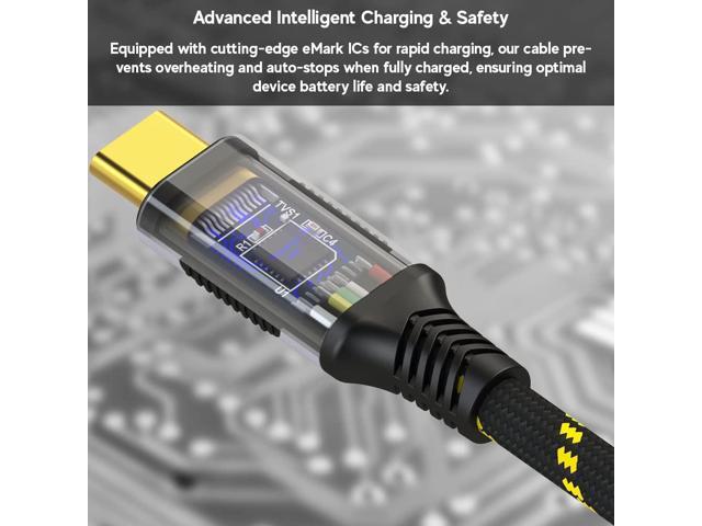 LINKUP - USB 4.0 240W Fast Charging 40Gbps Data Type-C Cable - Thunderbolt 3/4 Compatible, 8K@60Hz Video, Durable Sleeved Jacket - for All USB-C...