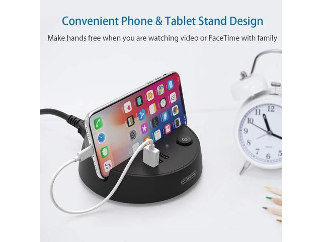 Nightstand Power Strip with USB - NTONPOWER 3 Outlets 3 USB Desktop Charging Station, 5ft Extension Cord with Switch Control and Phone/Tablet...