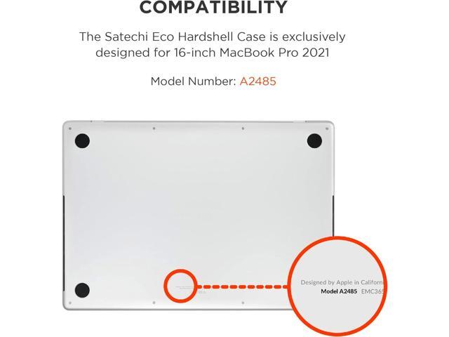 Satechi Eco Hardshell Case Compatible with MacBook Pro 16-inch Case 2021 A2485 - Lightweight and Slim MacBook hub and Adapter-Friendly Design (Dark)