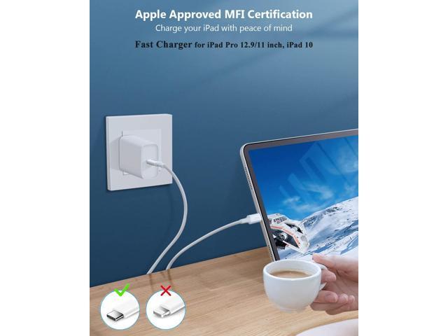 10FT Fast iPad Charger, iPad Pro Charger Cord2Pack10FT USB C CableApple Certified20W USB C Charger iPad Apple Adapter for iPad 10iPad Mini 6iPad...