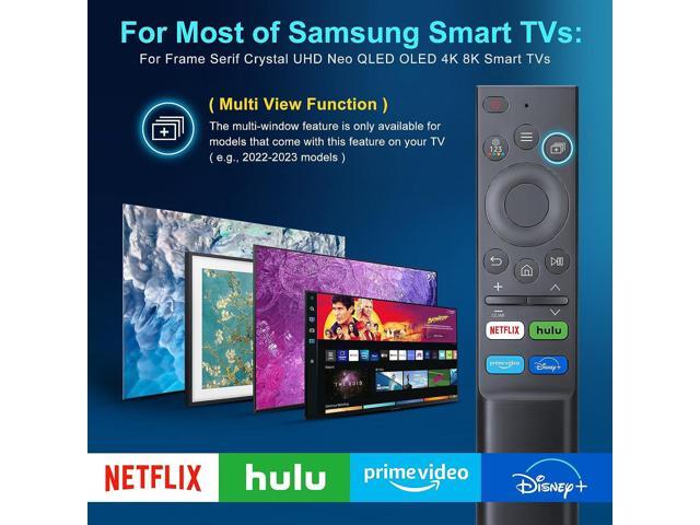 Universal Replacement Remote for Samsung-TV-Remote, Compatible All Samsung Frame Serif Crystal UHD Neo QLED OLED 4K 8K Smart TVs Monitors G65B G7...