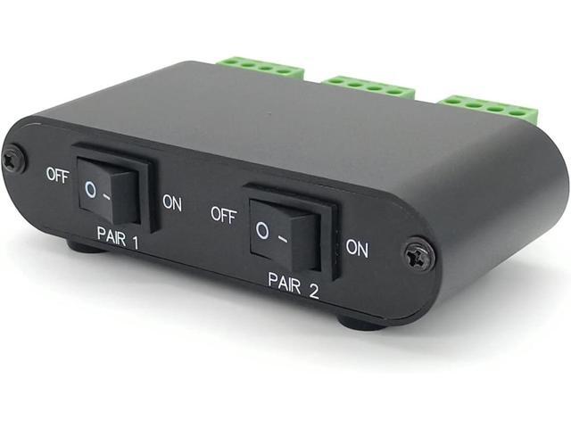 TENEALAY 2-Way Audio Stereo Speaker selector Switcher Box, Combiner Multi Zone A B Speaker Switch Distribution Controller Box - P21