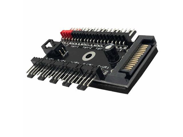 1-Pack 10 Way 4Pin PWM PC Fan Hub with Cable Computer Cooling Fan Power Cable Extender PCB Adapter SATA 1 to 10 Multi Way Splitter