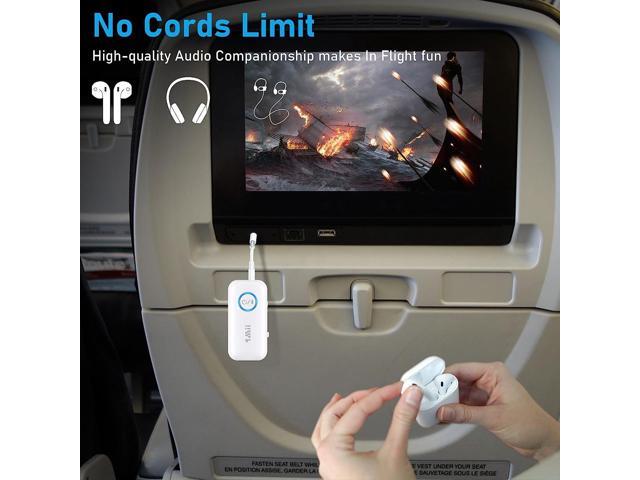 1Mii Bluetooth 5.3 Transmitter Receiver for Airplane/TV to 2 Headphones/AirPods, Dual Links Wireless Audio Adapter w/aptx Low Latency/HD/AptX...