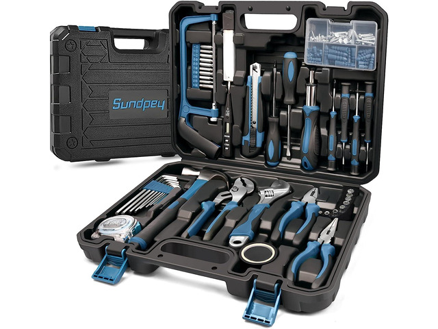 Sundpey Home Tool Kit 148-Pcs - Household Basic Complete Hand Repair portable Tool Set with Case & Ratcheting Screwdriver & Hex Key & Pliers &...