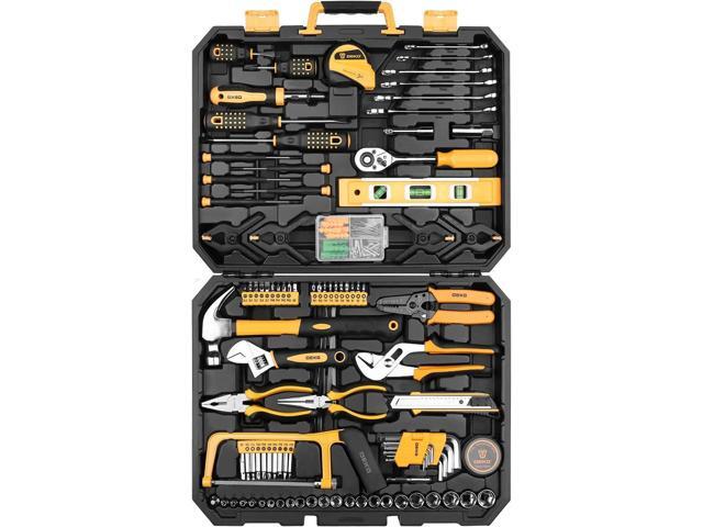 DEKOPRO 228 Piece Socket Wrench Auto Repair Tool Combination Package Mixed Tool Set Hand Tool Kit with Plastic Toolbox Storage Case