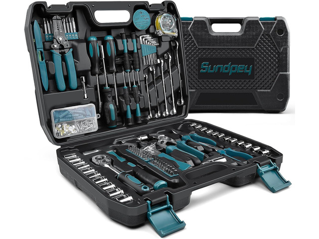 Sundpey Home Tool Kit 281-PCs - Protable Complete Basic Repair General Hand Tool Sets for Men Women - Full Tool Set with Socket Wrench Set &...