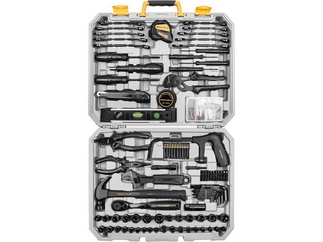 DEKOPRO 218-Piece General Household Hand Tool kit, Professional Auto Repair Tool Set for Homeowner, General Household Hand Tool Set with Plier,...