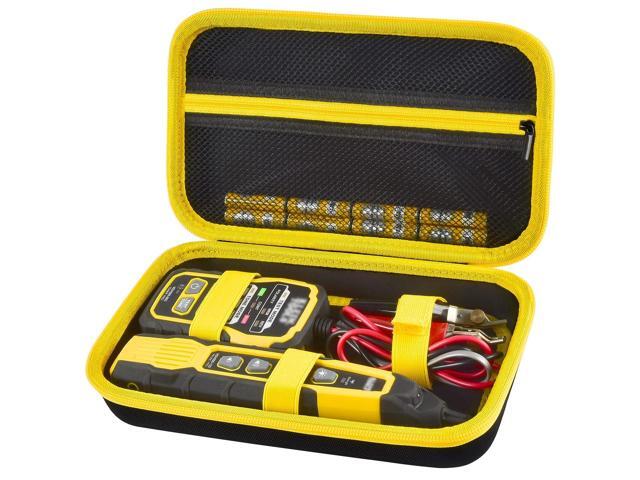 Case Compatible with Klein Tools VDV500-820 Cable Tracer/Probe Tone Pro Kit, Mesh Pocket for AA Batteries, Adapter and Other Accessory Kit (Yellow)