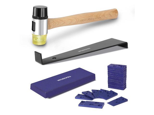 WORKPRO Laminate Wood Flooring Installation Kit with Reinforced Double-Faced Mallet, Heavy Duty Pull Bar, Tapping Block and 30-Piece Spacers...