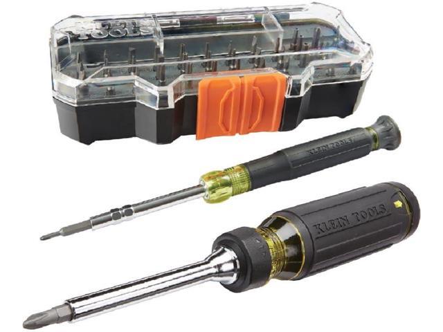 Klein Tools 80066 Precision Driver Kit with Multi-Bit Screwdriver and All-in-One Repair Tool Kit with 39 Bits for Apple Products, 2-Piece