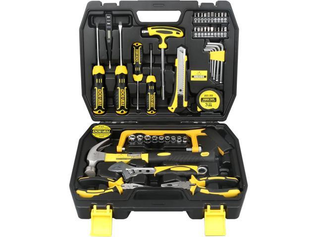 DOWELL Tool Set 49-Piece Home Repair Hand Tool Kit with Plastic Tool Box Storage Case