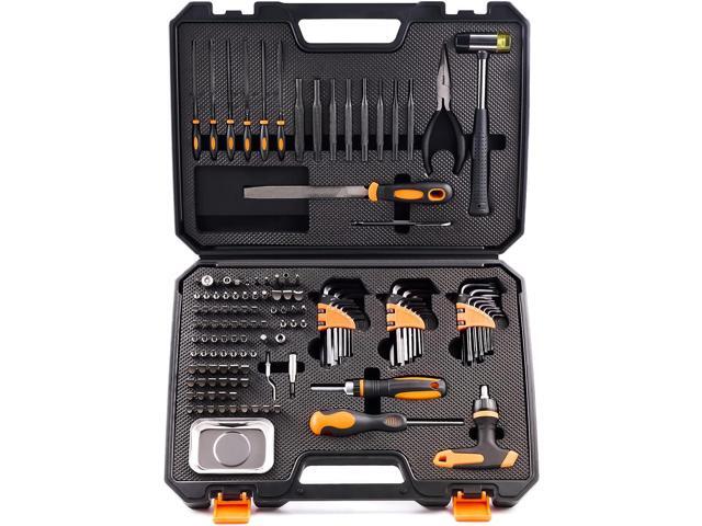 KNINE OUTDOORS Screwdriver Set Repair Kit Maintenance Tools with File Set, Hex Key Set, Ergonomical Designed T-BAR Ratcheting Wrench Rubber Mallet...