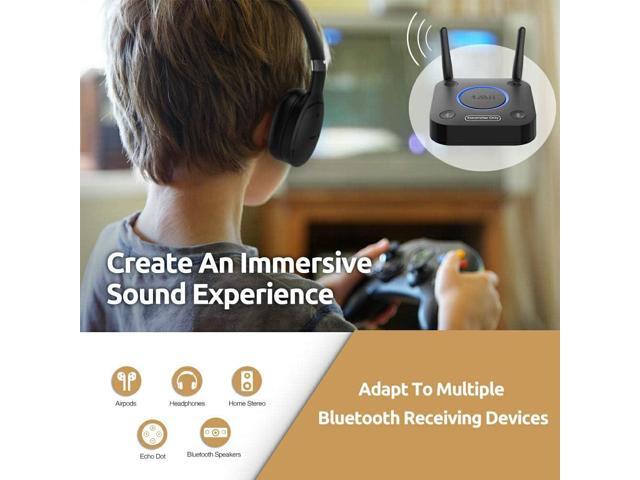 1Mii B06TX Bluetooth 5.2 Transmitter for TV to Wireless Headphone/Speaker, Bluetooth Adapter for TV w/Volume Control, AUX/RCA/Optical/Coaxial Audio...