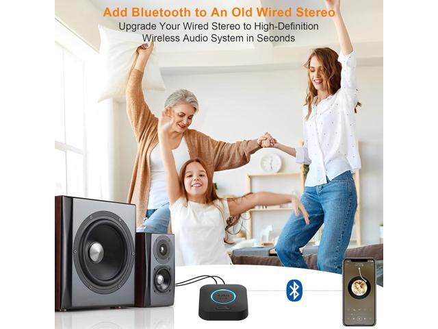 [Upgraded] 1Mii B06 Plus Bluetooth Receiver, HiFi Wireless Audio Adapter, Bluetooth 5.1 Receiver with 3D Surround aptX HD aptX Low Latency for Home...