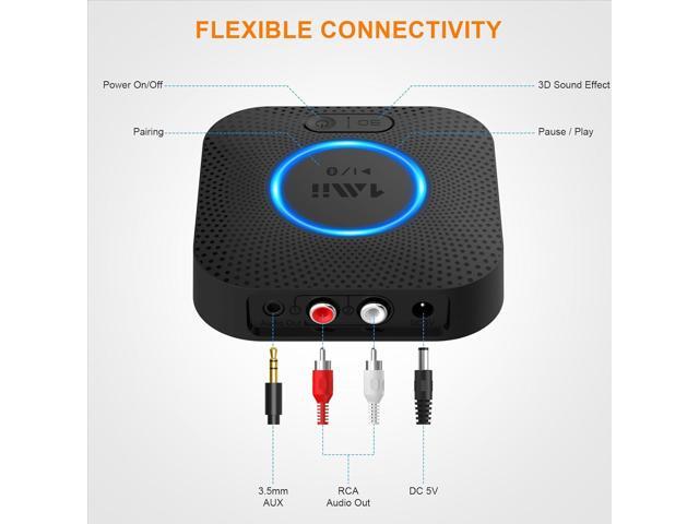 [Upgraded] 1Mii B06 Plus Bluetooth Receiver, HiFi Wireless Audio Adapter, Bluetooth 5.1 Receiver with 3D Surround aptX HD aptX Low Latency for Home...