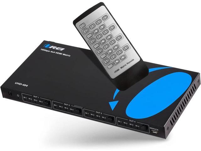 4x4 HDMI 4K Matrix Switch/Splitter, (4-Input, 4-Output) with Remote Control Supports UltraHD 4K@60Hz 4:4:4, HDR, YUV, HDMI 2.0, HDCP 2.2, 3D,...
